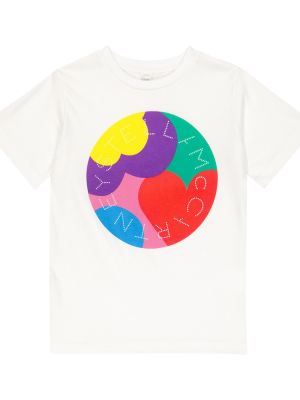 Jersey trykt bomull t-skjorte for jenter Stella Mccartney Kids hvit