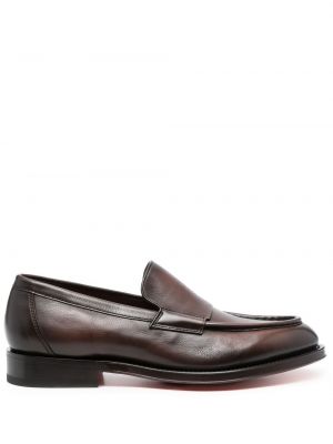 Slip-on nahast loafer-kingad Santoni pruun