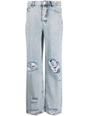 Bavlněné straight fit džíny s dírami Holzweiler
