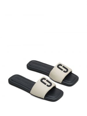 Sandały skórzane Marc Jacobs białe