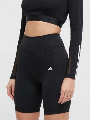 Pantaloni scurți cu talie înaltă Adidas Performance negru