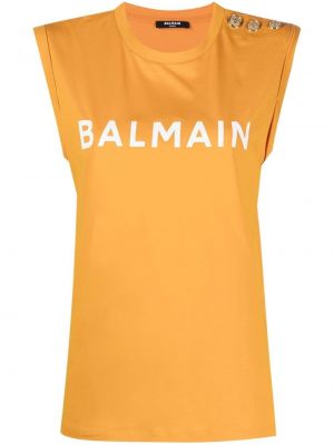 Тениска с принт Balmain оранжево