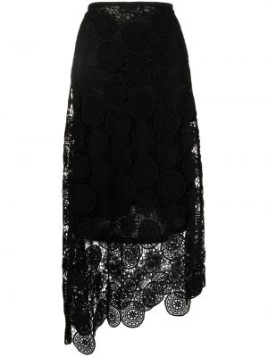 Čipkovaná dlhá sukňa Goen.j čierna