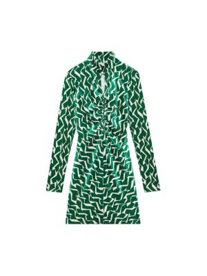 Sukienka mini w geometryczne wzory Patrizia Pepe zielona