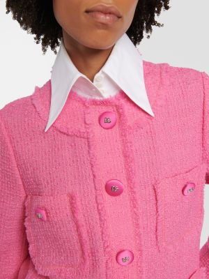 Μάλλινος μπουφάν tweed Dolce&gabbana ροζ