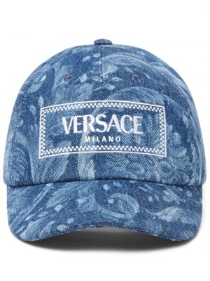 Памучна шапка с козирки бродирана Versace