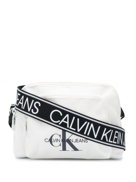 Сумка через плече з логотипом Calvin Klein, біла
