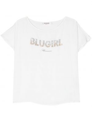 Tunika z kryształkami z krepy Blugirl biała