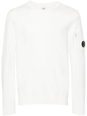 Памучен пуловер C.p. Company бяло