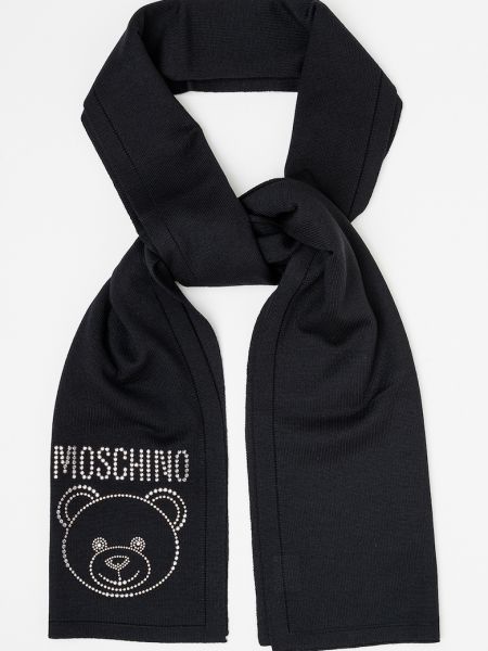Шерстяной шарф Moschino черный
