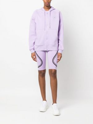 Raštuotas džemperis su gobtuvu su užtrauktuku Adidas By Stella Mccartney violetinė