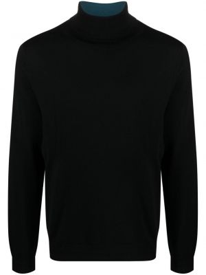 Vlnený sveter z merina Ps Paul Smith čierna
