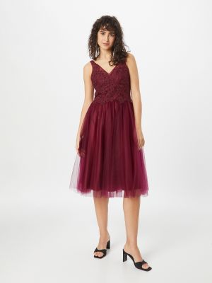 Коктейлна рокля Laona винено червено