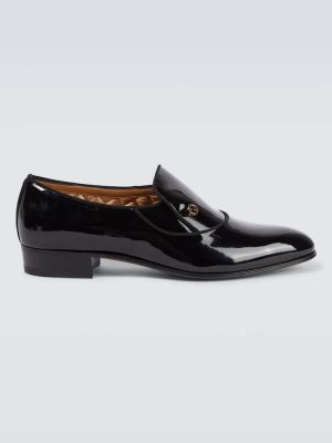 Pantofi loafer din piele de lac Gucci negru
