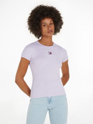 Camiseta slim fit manga corta Tommy Jeans violeta