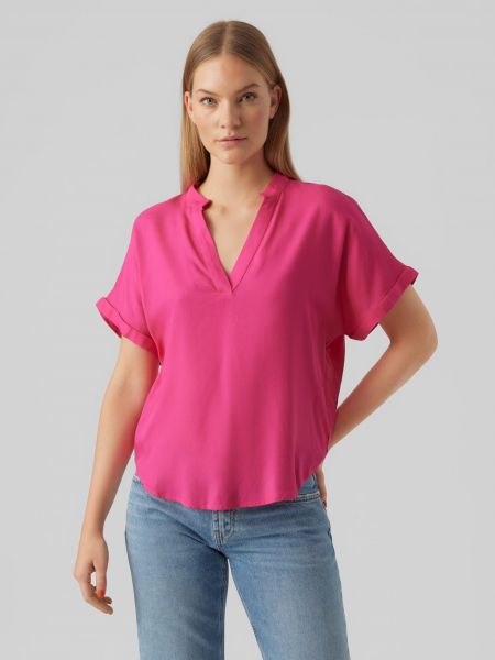 Κοντή μπλούζα Vero Moda ροζ