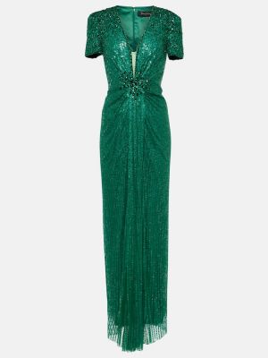 Макси рокля Jenny Packham зелено