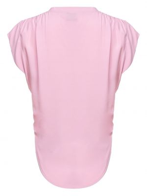 T-shirt à col v Pinko rose