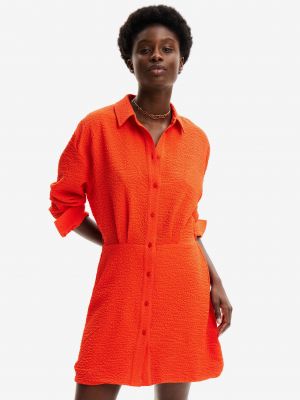 Košilové šaty Desigual oranžové