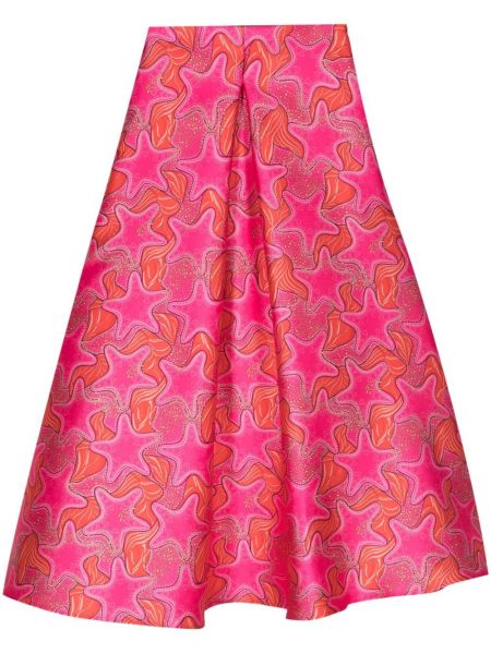Maksi suknja s printom s uzorkom zvijezda Alessandro Enriquez ružičasta