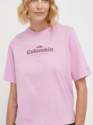 Памучна тениска Columbia розово