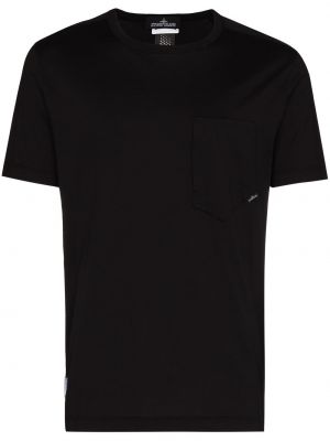 Abstrakte t-shirt mit print mit rundem ausschnitt Stone Island Shadow Project schwarz