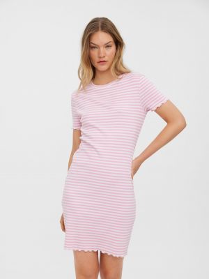 Pruhované mini šaty Vero Moda růžové