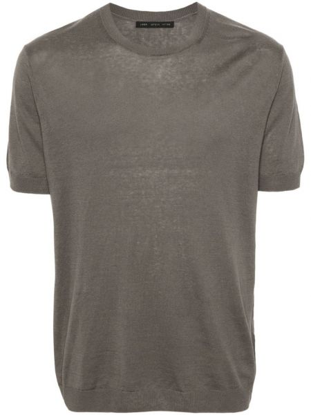 Pletené tričko Low Brand šedé