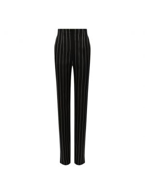 Шелковые прямые брюки из вискозы Giorgio Armani черные
