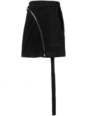 Асиметрична мини пола с цип Rick Owens Drkshdw черно