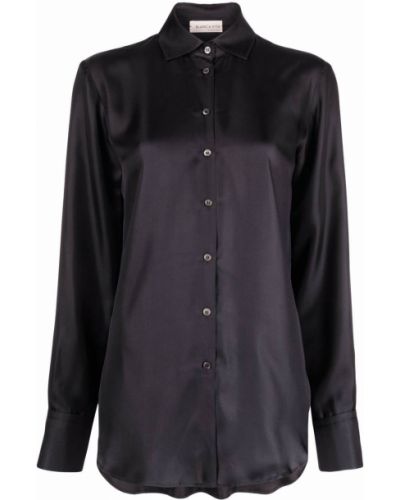 Relaxed копринена риза Blanca Vita черно