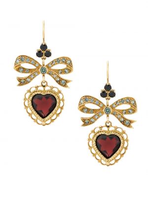 Granátové náušnice se srdcovým vzorem Dolce & Gabbana