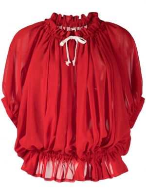 Prozorna bluza z lokom Comme Des Garçons rdeča