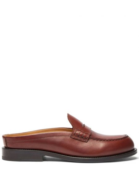 Mules en cuir Scarosso marron