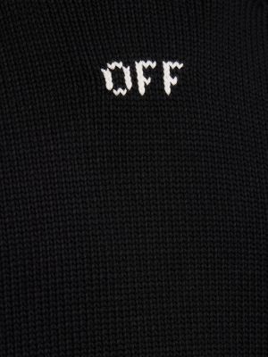 Hoodie en coton en tricot Off-white noir
