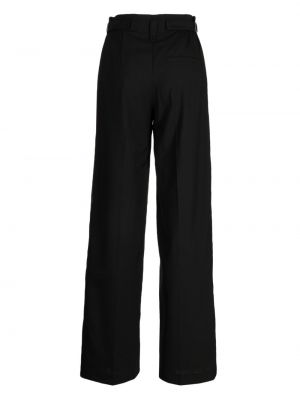 Spodnie klasyczne wełniane plisowane Low Classic czarne