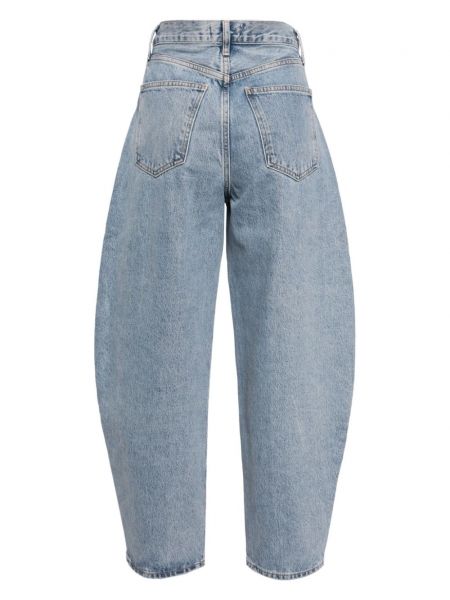 Zwężane jeansy z wysoką talią Agolde niebieskie