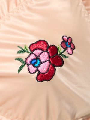 Satynowy haftowany biustonosz Stella Mccartney różowy
