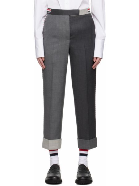 Серые брюки со вставками Thom Browne