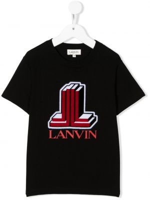 T-shirt con stampa Lanvin Enfant nero