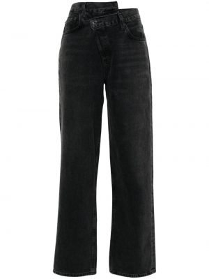 Straight leg jeans di cotone Agolde nero