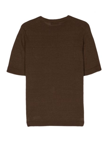 Marškinėliai apvaliu kaklu Dell'oglio ruda