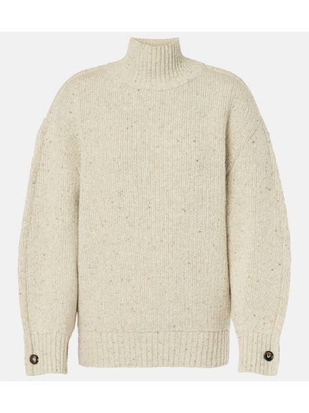 Ull turtleneck Bottega Veneta hvit