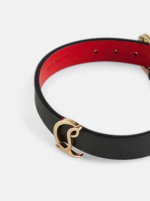 Bracelet en cuir Christian Louboutin noir