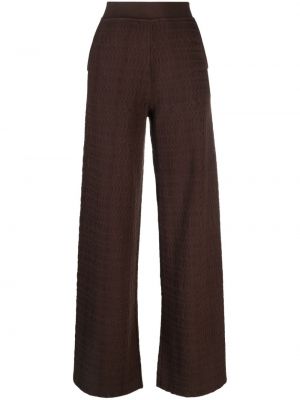 Spodnie bawełniane żakardowe Missoni brązowe