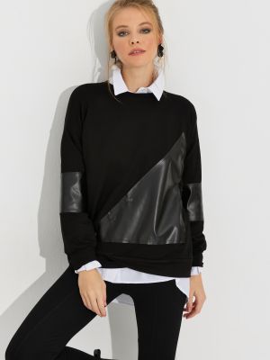 Dabīgās ādas džemperis Cool & Sexy melns