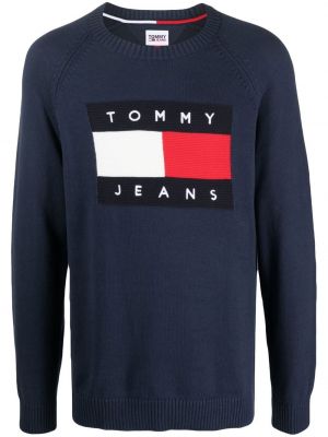 Bomull lang genser Tommy Jeans blå