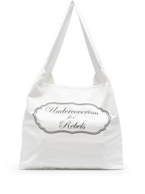 Памучни чанта за ръка с принт Undercoverism бяло