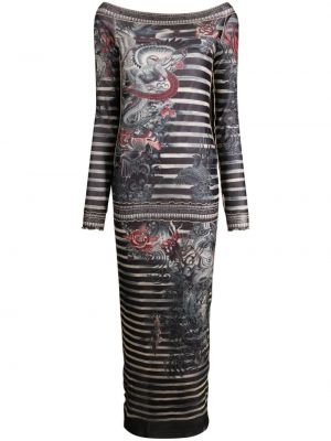 Μάξι φόρεμα με σχέδιο Jean Paul Gaultier μπλε