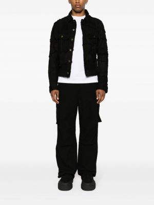 Džínová bunda s oděrkami Greg Lauren černá